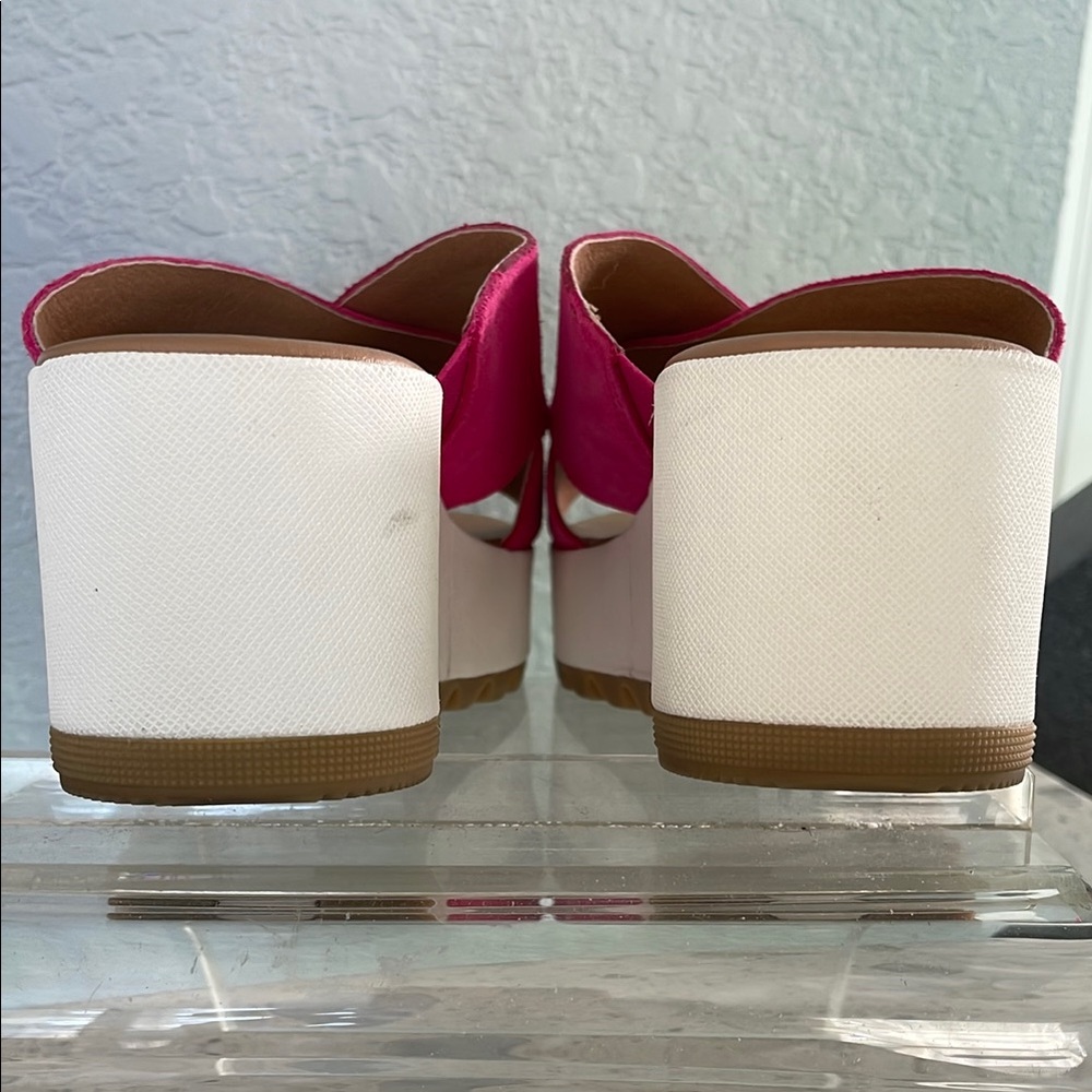 SOREL Pink Suede Platform Sandals 10 - Picture 6 of 10